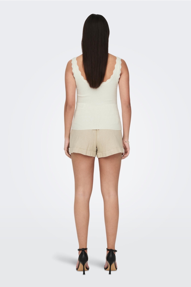 JDYNANNA S/L SCALLOP EDGE TOP KNT 15290585 CLOUD DANCER